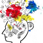 Woman head full of things to do