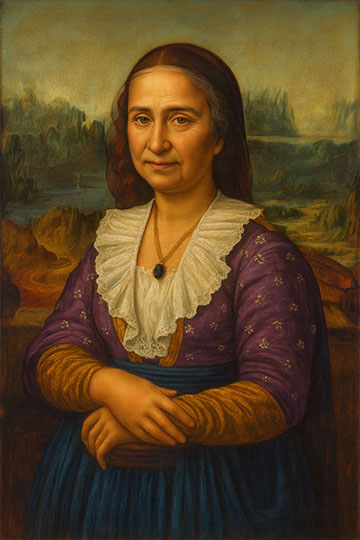 LA GIOCONDA ARBËREŞË MANI TESSE CON LE TESTE DI MARITO E MOGLIE